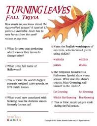 Summer is coming to an end and all things fall are starting to pick up. Thanksgiving Games Turning Leaves Fall Trivia Fall Printables Fall Crafts For Kids Fall Fun