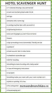 Birthday Party Funny Scavenger Hunt Ideas For Adults Hotel Scavenger Hunt Free Printable Moms Munchkins Hotel Sleepover Party Hotel Party Hotel Birthday Parties