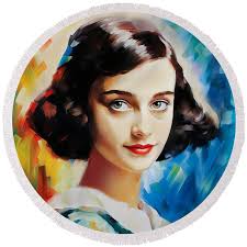 Anne Frank Round Beach Towel by Mark Ashkenazi