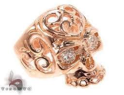 Rings, earrings, bracelets, pendants, chains & necklaces hip hop styles. Mens Rose Gold Skull Ring 2 Mens Style Rose Gold 14k Round Cut 1 00 Ct
