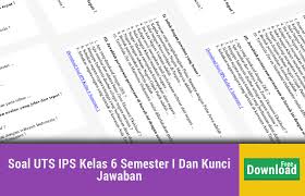 Soal Uts Ips Kelas 6 Semester I Dan Kunci Jawaban Operator Sekolah