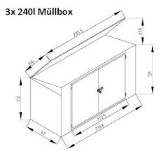 westmann 3 fach mulltonnenbox dunkelgrau mulltonnenbox weste manner mull