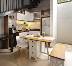 Menariknya dari kitchen set ini adalah kompornya terdapat di meja makan, tentunya kompor yang digunakan. 20 Inspirasi Kitchen Set Minimalis Dapur Kecil Anda