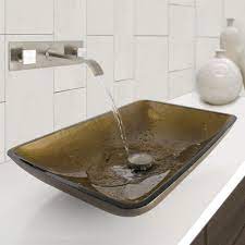 Surface prevents from discoloration and fading. Vigo Rectangular Copper Glass Vessel Bathroom Sink Home Kitchen Vessels