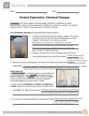 Chemicalchangesse Pdf Name Date Student Exploration Chemical Changes Vocabulary Acid Base Catalyst Chemical Change Coefficient Conservation Of Matter Course Hero