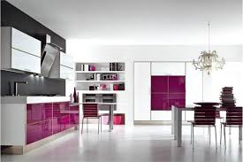 Contemporary white gloss kitchen, purple glass splash back. 225 Modern Kitchens And 25 Contemporary Kitchen Designs In Black And White With Accent Color