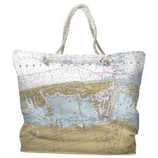 Fl Miami Beach Fl Water Repellent Nautical Chart Tote Tote Bag