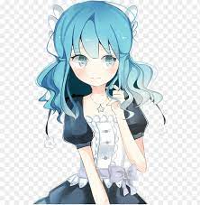 One thing that a lot of anime characters with blue hair have in common is that they have bold bangs and strong lines in their hair. Avatars Blue Hair Anime Girl Render Png Image With Transparent Background Toppng