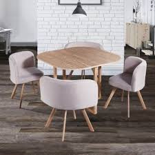 Buy chaise lounge chairs and get the best deals at the lowest prices on ebay! Ensemble Table 4 Chaises Encastrables Beige Flen Vente De Table Conforama