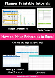 How To Make Printables In Microsoft Excel Step By Step Tutorials All About Planners In 2020 Microsoft Excel Excel Planner
