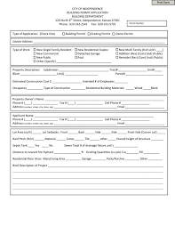 Do business with the city. Building Permit Application Form City Of Independence Kansas