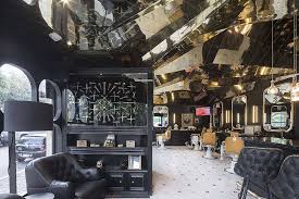 Black And Gold Barber Logo Gold And Black Barbershop In Mexico City Barbershop Design Barber Shop Barber Shop Decor