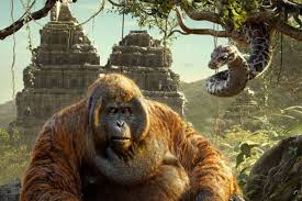 King louie, voiced by christopher walken , is a bornean. Jungle Book Movie Poster Shows Christopher Walken S King Louie And Scarlett Johansson S Kaa Radio Times