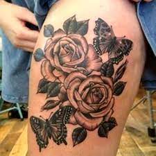 Roses And Butterfly Tattoos Trick Rose Tattoos For Women Rose And Butterfly Tattoo Rose Tattoo Thigh