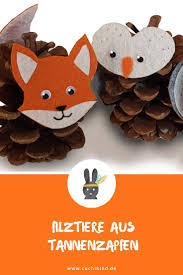 Tierische Tannenzapfen Eddie Eisbar Cuchikind Fuchs Basteln Basteln Weihnachtsbasteln Mit Kindern