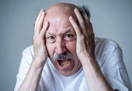 Close Portrait Scared Frightened Old ...