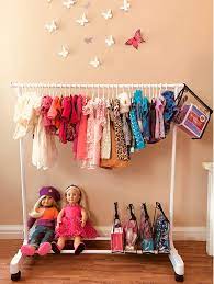 In just 10 minutes we were able to make 18 doll hangers for only $3. Amazon Com Child Garment Rack Kids Closet Organizer With Accessory Keepers American Girl Doll Storage System Kitchen Dining