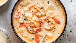 These shrimp recipes will be on the table in half an hour or less. Instant Pot Creamy Shrimp Soup Recipe Potato Shrimp Chowder Recipe Eatwell101