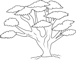 The acorns borne on the wild oak tree are a valuable source of food for the wildlife. Bushy Tree Outline Tree Coloring Page Tree Clip Art Tree Designs