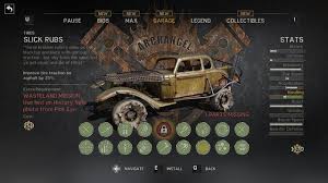 Build all stronghold projects unlock all upgrades ( fix included in case of bugs) always shout for car (no flare gun) minimum alert meter Vehicles And Archangels Collectibles Mad Max Game Guide Gamepressure Com