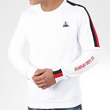 Large choix de vêtement de sport: Le Coq Sportif Sweat Crewneck Tricolore Saison N3 1921927 Blanc Laboutiqueofficielle Com