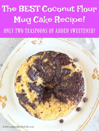 This Chocolate Chip Coconut Flour Mug Cake Has The Consistency And Taste Of Regular Yellow Cake N Coconut Flour Mug Cake Vegan Mug Cakes Gluten Free Mug Cake