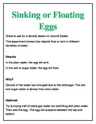floating egg in salt worksheets