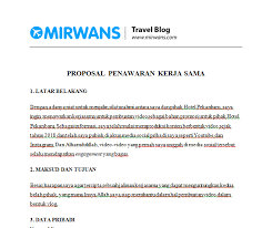 Contoh Proposal Penawaran Barang Jasa Kerjasama Mirwan Choky