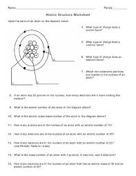 Chemistry Atomic Structure Worksheets Answer Key Atomic Structure Chemistry Worksheets Science Worksheets