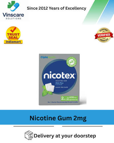 Nicotine Gum 2mg at ₹ 509/pack | Nicotine Gum in Vadodara | ID: 2858659320588
