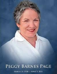 Peggy Barnes Page Obituary April 3, 2021