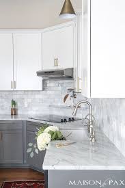 gray and white and marble kitchen