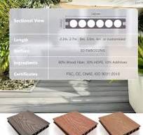 Free Sample Solid Wood 25mm 23mm 3d Deep Embossed Wood Grain Surface Grey Color Wood Plastic Composite Decking Flooring