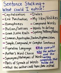 Sentence Stalking Anchor Chart For Using Mentor Sentences In