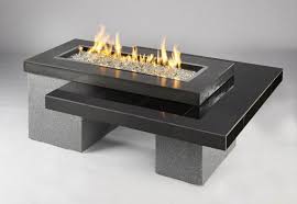 Uptown K Crystal Concrete Propane Natural Gas Fire Pit Table Somine Cam Masa Teras