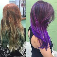 Put on your old shirt, wear your gloves, and apply the vaseline all along your hairline and also on your ears, neck, and forehead. Shoulder Length Dark Brown To Purple Ombre Hair What S New