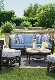 Hampton Sofa With Cushions In Black Walnut Finish Frontgate Hampton Sofa Outdoor Wicker Furniture Outdoor Furniture Collections