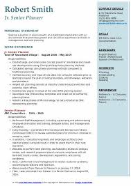 Town planning planning policies service development performance management. Senior Planner Resume Samples Qwikresume