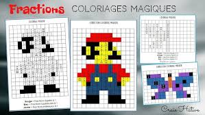 Fractions Coloriages Magiques Fractions Coloriage Magique Fraction Cm1