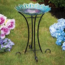 What are a few brands that you carry in glass bird baths? Bird Bath Garden Or Yard Decor Sculpture Solar Glass Birdbath Statue With Metal Stand Bits And Pieces Outdoor Decor Patio Lawn Garden Rayvoltbike Com