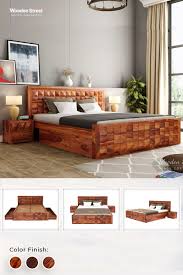 365.76 cm by 365.76 cm. Buy Morse Bed With Storage Queen Size Teak Finish Online In India Wooden Street Wood Bed Design Wooden Bed Design Wooden King Size Bed