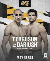 Ufc 262 takes place saturday, may 15, 2021 with 12 fights at toyota center in houston, texas. Ufc 262 Ferguson Vs Dariush Ultimate Fighting Championship Ferguson Vs Dariush Fancyodds