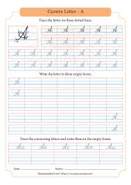 Introduce each letter to the pupils by first writing the letter pictures, all activities are intended to motivate them in the. Free A Z Capital Cursive Handwriting Worksheets Suryascursive Com