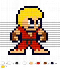 Ken Street Fighter 2 Perler Bead Pattern Perler Bead Art Perler Patterns Perler Art