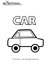 Cars coloring pages for kids. Vocabulary Car Coloring Page A Free Educational Coloring Printable
