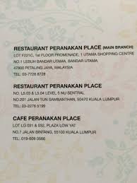 Fully furnished/semi furnished what is the distance between kl and bandar utama? Locations Picture Of Restaurant Peranakan Place Kuala Lumpur Tripadvisor