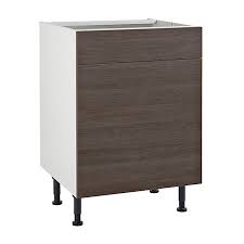 Notre sélection des plus belles cuisines. Meuble De Cuisine Unik Chene Fume Facades 1 Porte 1 Tiroir Caisson Bas L 60 Cm Castorama