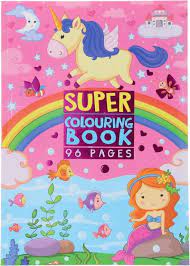 De kleurplaat is voorzien van vergrijsde tinten en is het best af te maken met waterverf. Bol Com Super Kleurboek Eenhoorn Prinsessen En Zeemeermin Unicorn 96 Kleurplaten