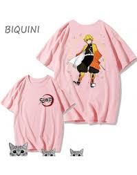 The perfect fabric for a graphic tee and the softest in the business. Biquini Demonslayer Anime T Shirt Cotton O Neck Pink T Shirt Flowers T Shirt Demonslayer T Shirt Kawaii Harajukut Shirt