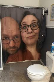 Custom shower curtain with family faces